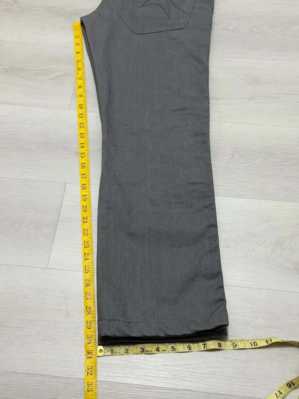Parasuco Mens Gray Herringbone Twill Utility Cargo Flap Pockets #9BRASCO 32